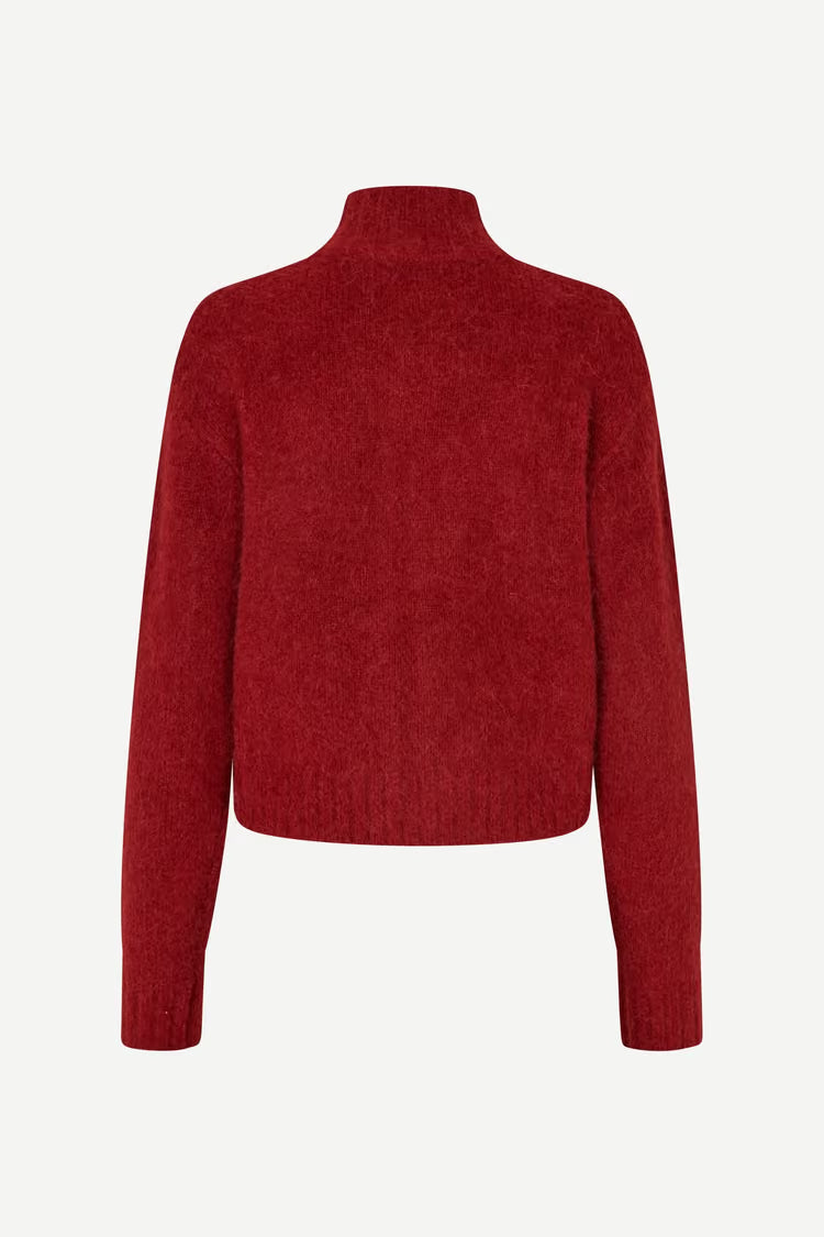 SAMSOE SAMSOE CARDIGAN ZIP RED TOMATO