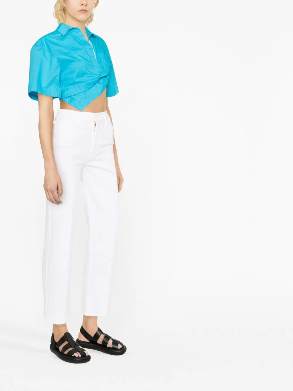 MOTHER JEANS "RAMBLER ZIP" WHITE