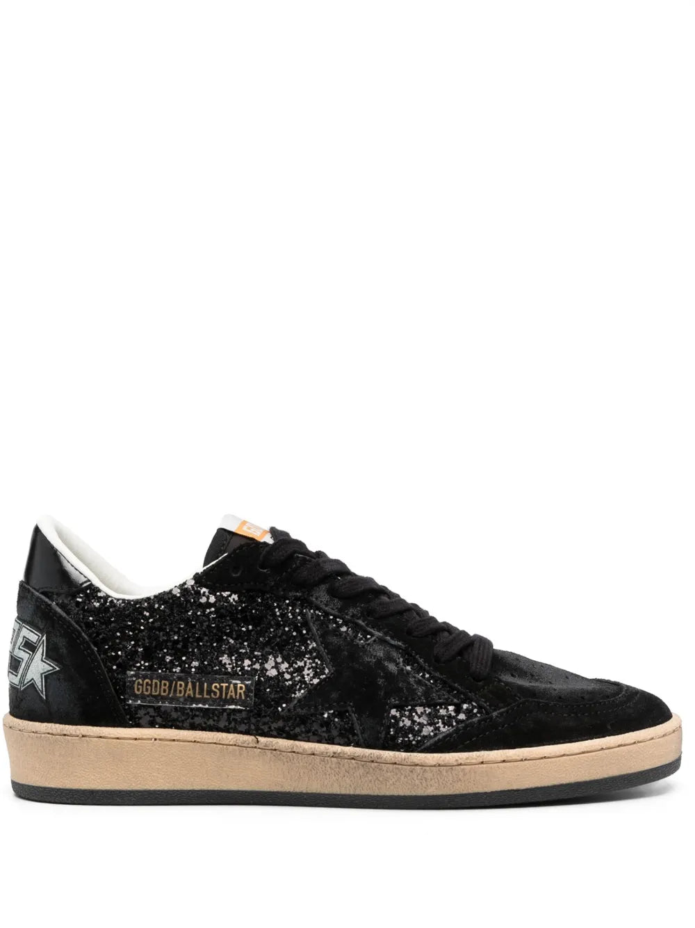 GOLDEN GOOSE SNEAKER BALLSTAR GLITTER BLACK