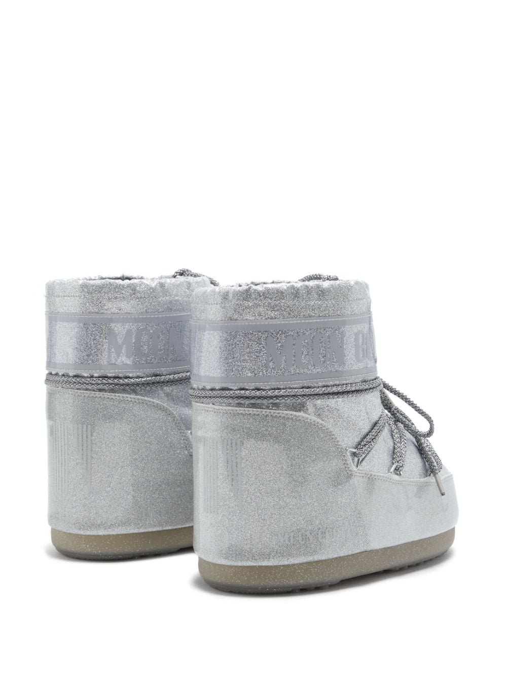 MOON BOOT STIVALI ICON LOW GLITTER SILVER