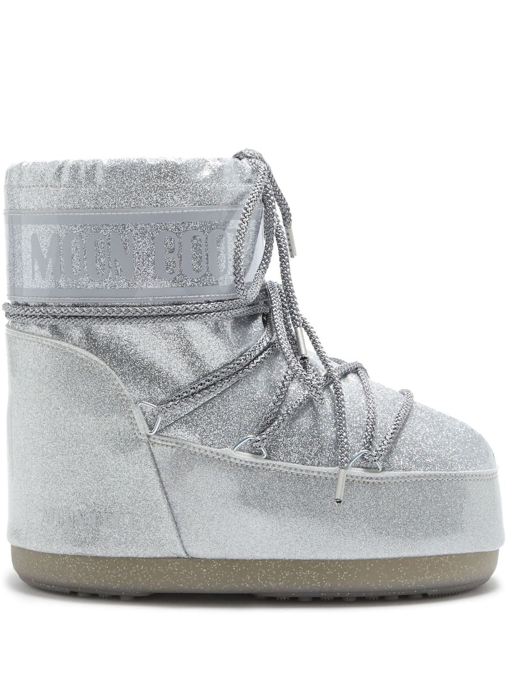 MOON BOOT STIVALI ICON LOW GLITTER SILVER