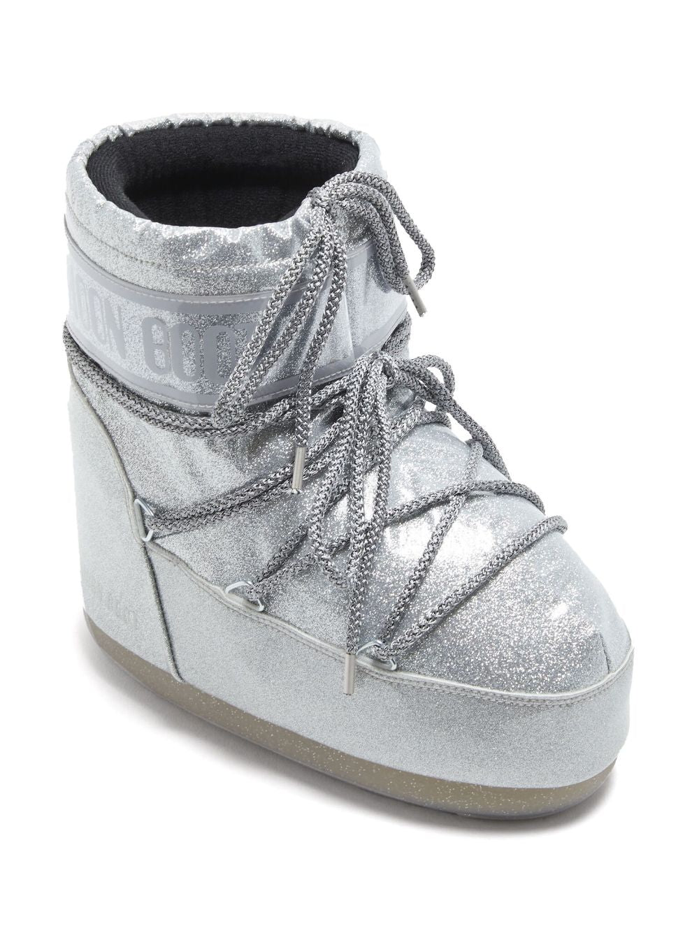 MOON BOOT STIVALI ICON LOW GLITTER SILVER