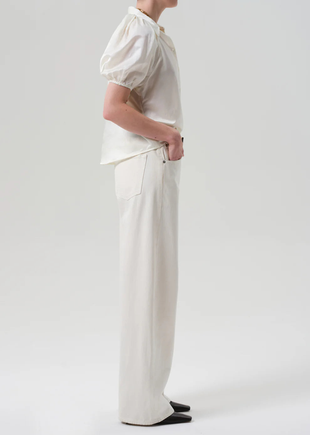 CITIZEN OF HUMANITY JEANS AYLA BAGGY WHITE