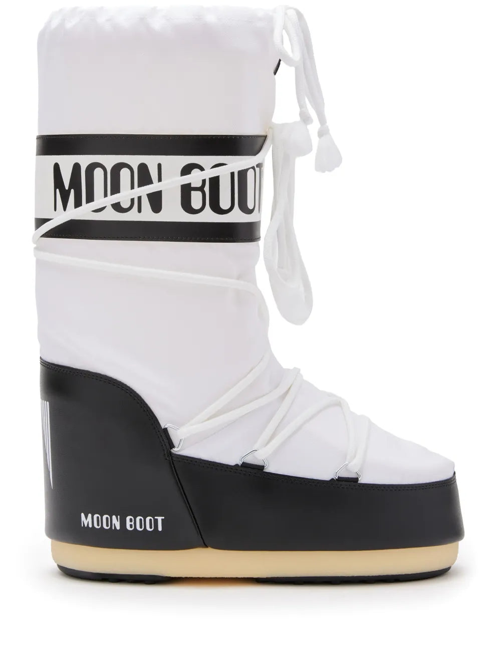 MOON BOOT ICON NYLON BLACK WHITE