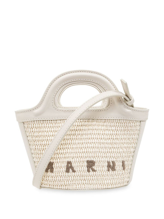 MARNI BORSA TROPICALIA MICRO WHITE