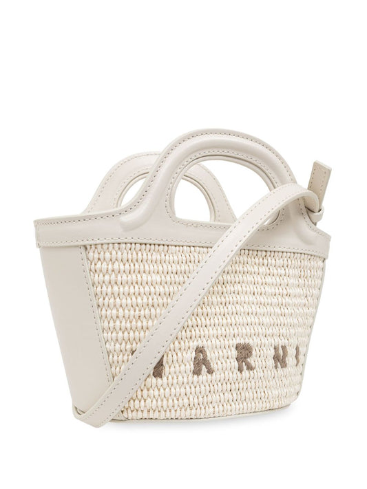 MARNI BORSA TROPICALIA MICRO WHITE