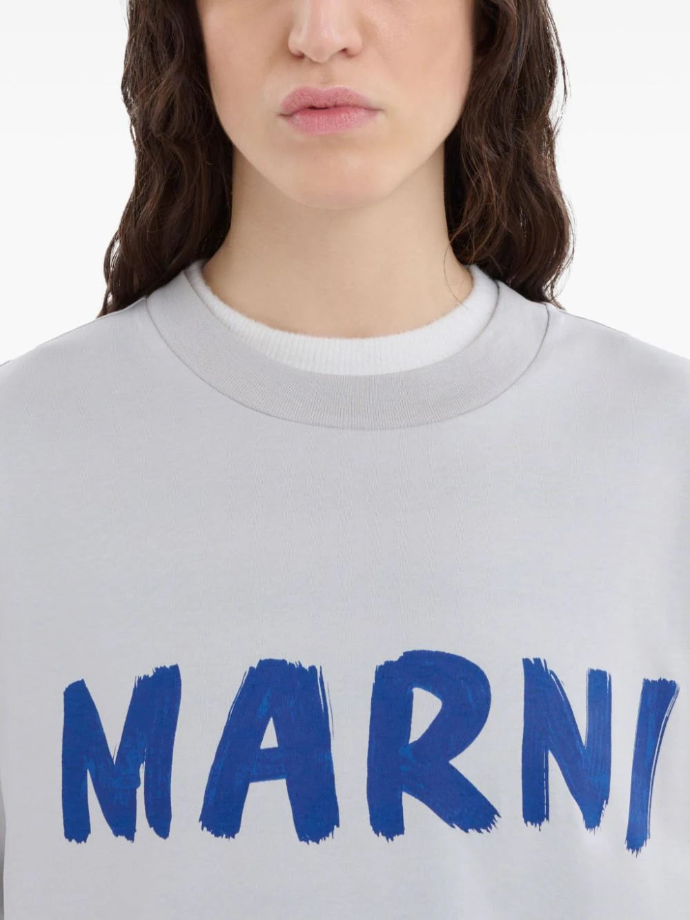 MARNI T-SHIRT LOGO GRIGIO