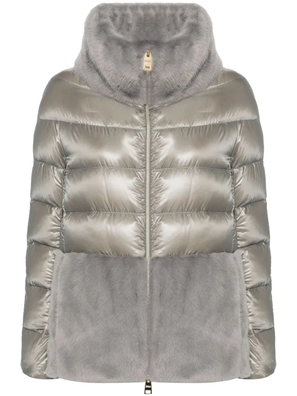HERNO PIUMINO PELLICCIA CRUELTY FREE GRIGIO