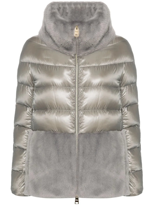 HERNO PIUMINO PELLICCIA CRUELTY FREE GRIGIO