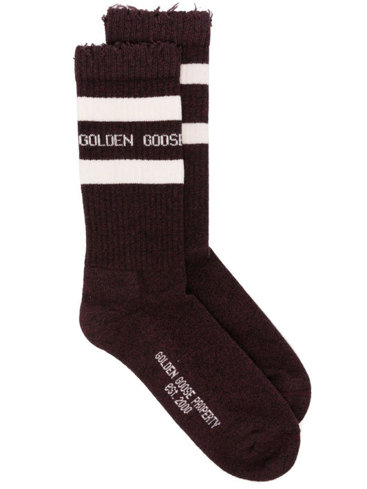 GOLDEN GOOSE  CALZE  BORDEAUX