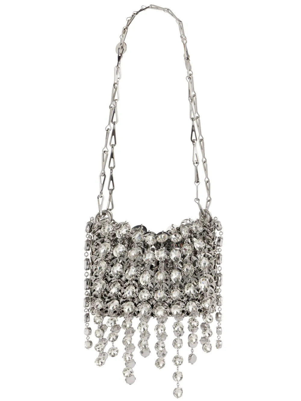 RABANNE BORSA NANO 1969 CRISTALLI ARGENTO