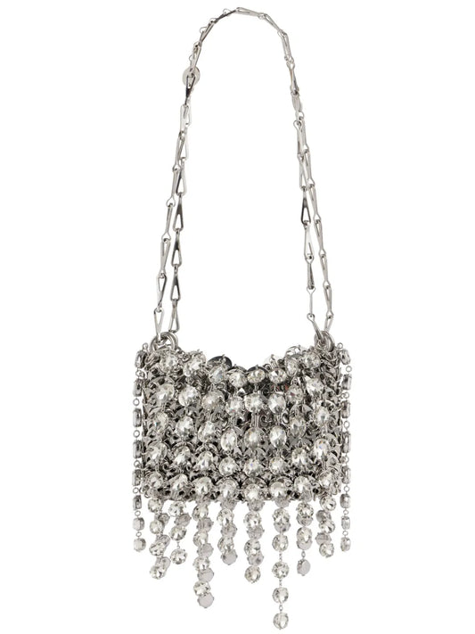 RABANNE BORSA NANO 1969 CRISTALLI ARGENTO