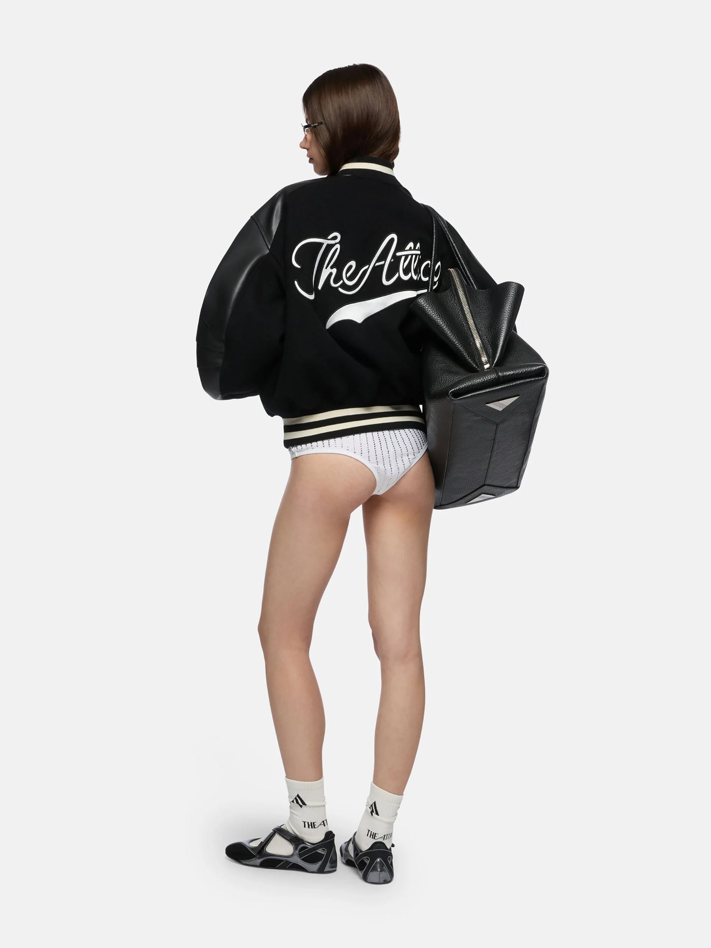 THE ATTICO BOMBER BLACK CON LOGO