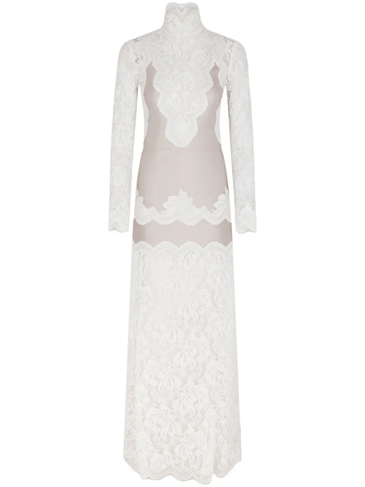 RABANNE ABITO LUNGO PIZZO IVORY