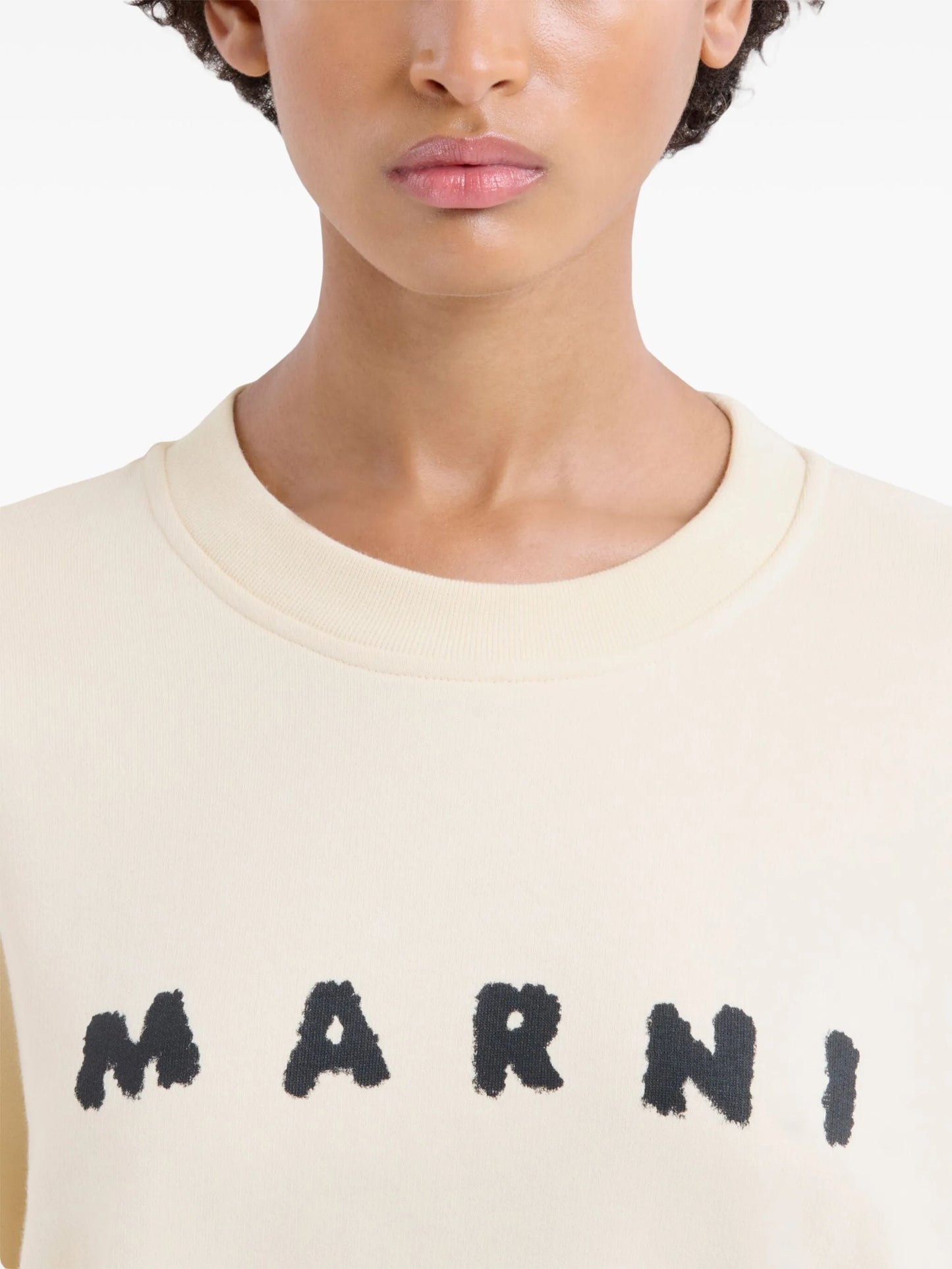 MARNI FELPA LOGO  AVORIO