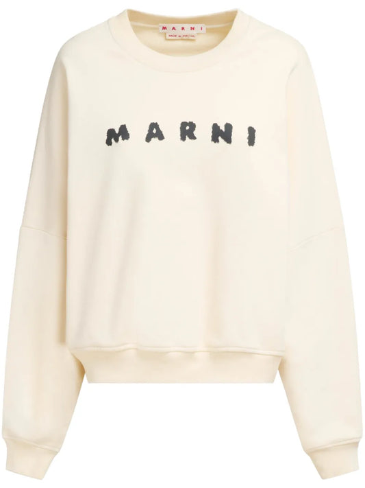 MARNI FELPA LOGO  AVORIO