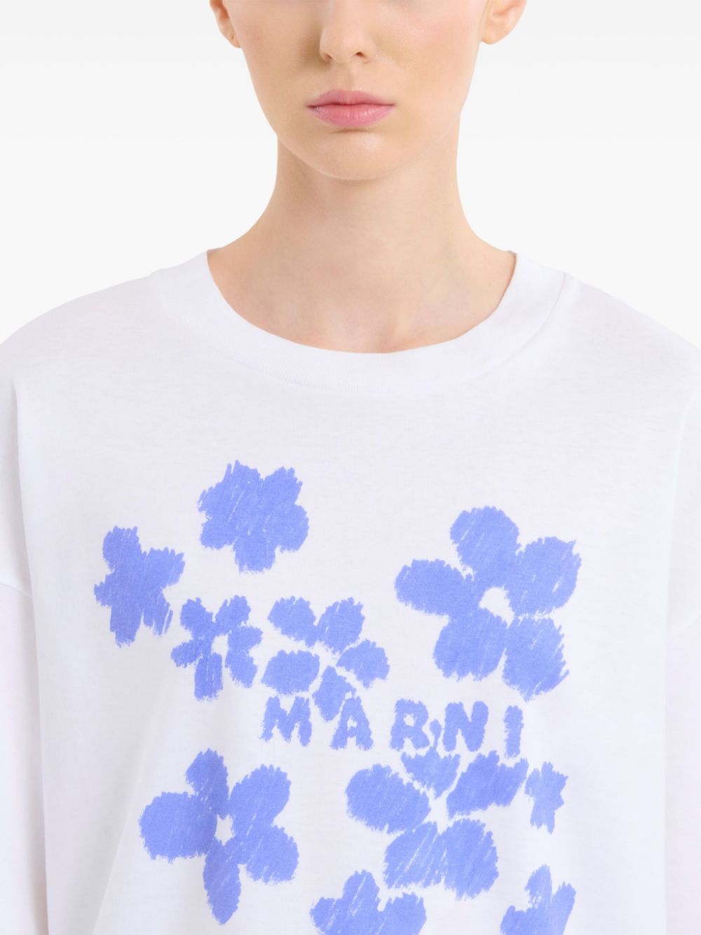 MARNI T-SHIRT LOGO STAMPA FIORI