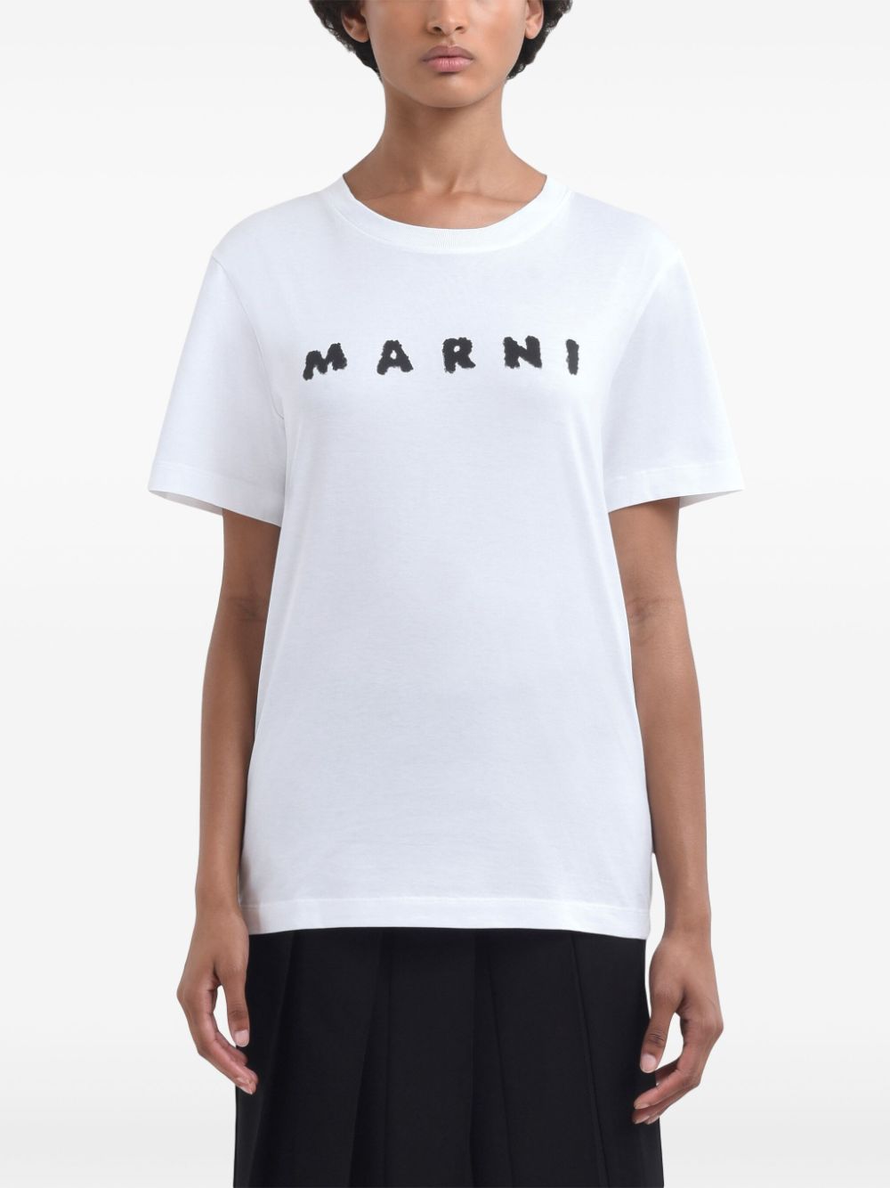 MARNI T-SHIRT LOGO STAMPA LOGO NERO