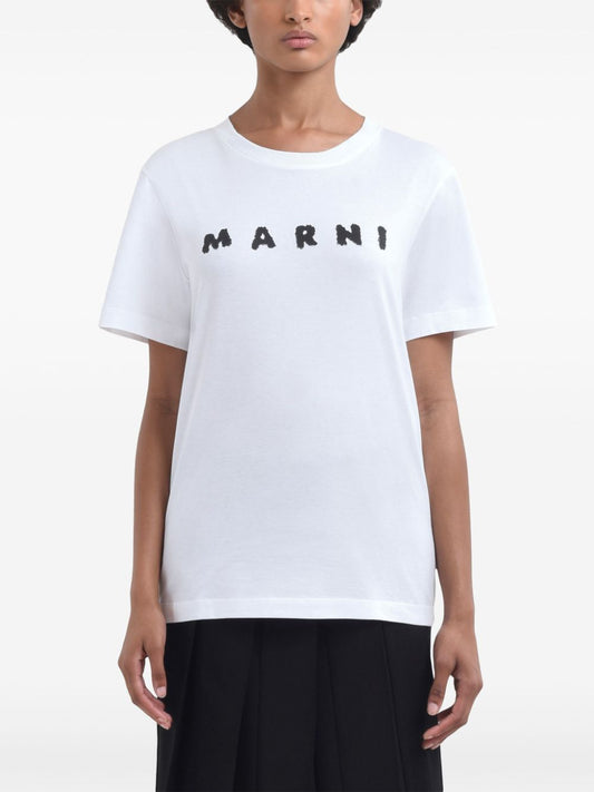 MARNI T-SHIRT LOGO STAMPA LOGO NERO