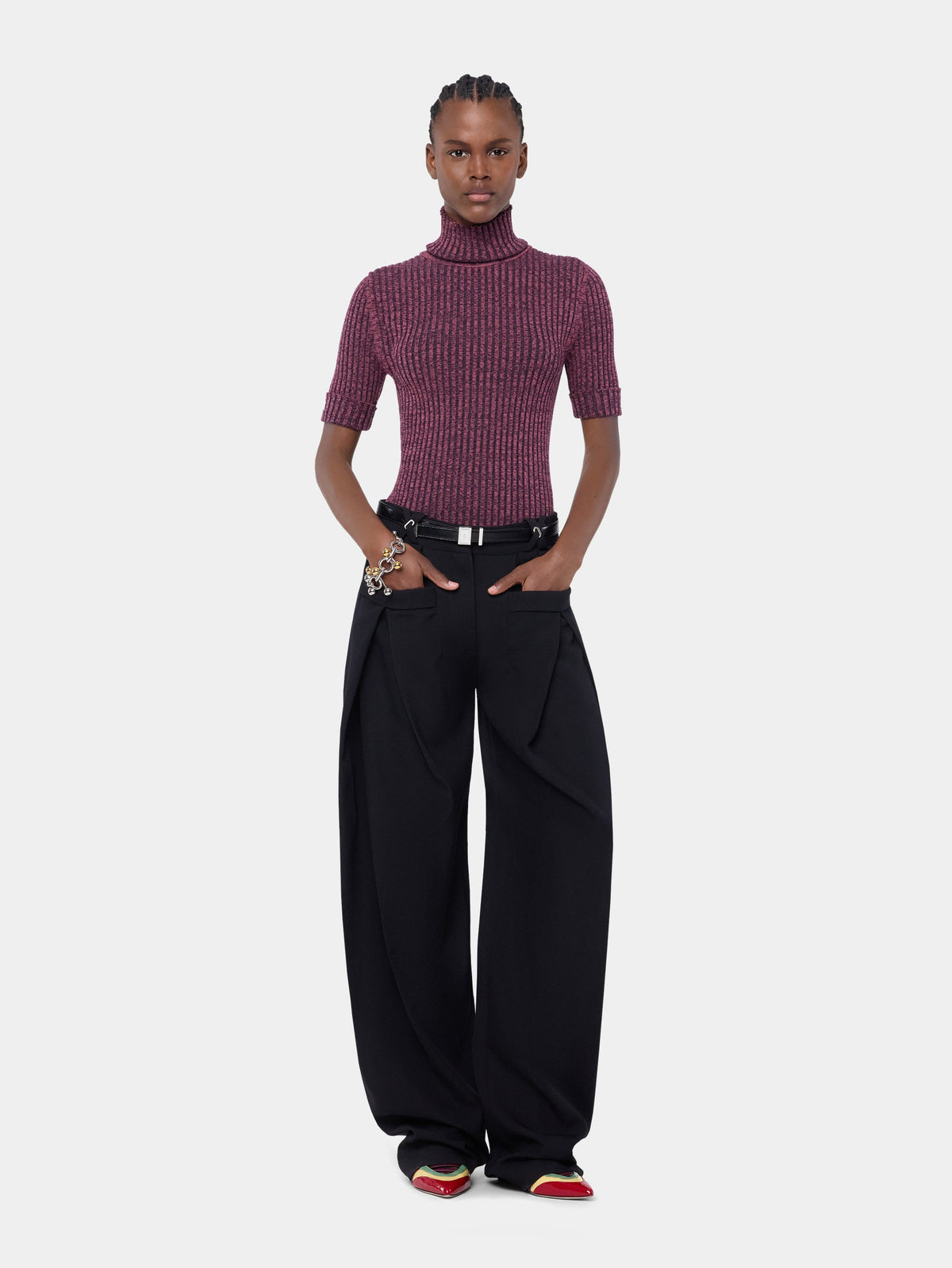 RABANNE PANTALONE LANA BLACK