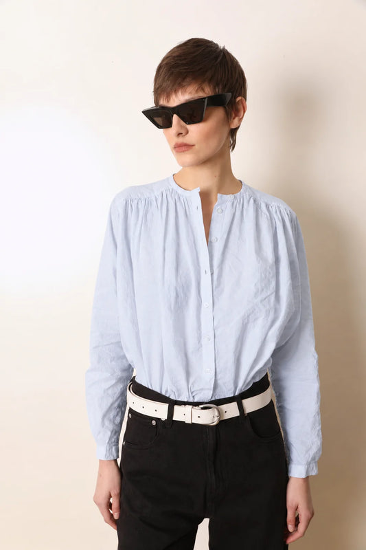 LAURENCE BRAS CAMICIA CIGAR AZZURRO