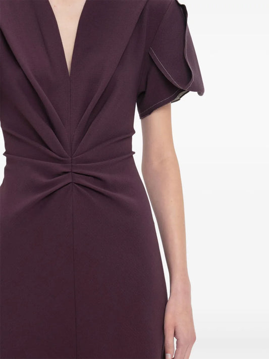 VICTORIA BECKHAM ABITO MIDI BURGUNDY