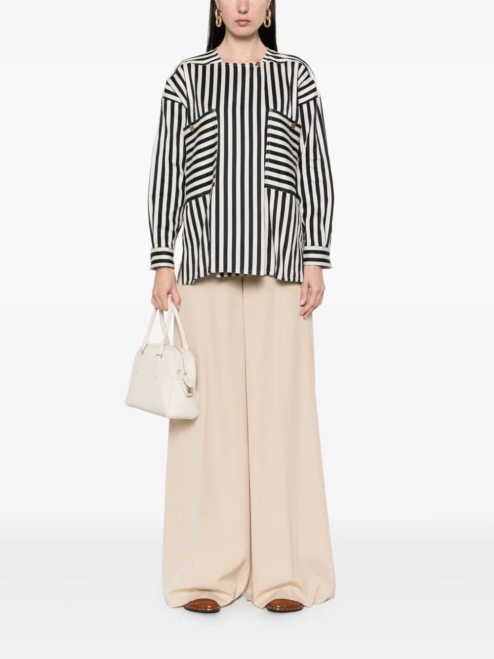 MAX MARA PANTALONE NINFA ALBINO