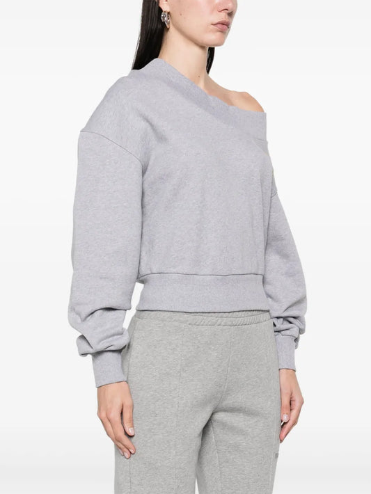 THE ATTICO FELPA CUT-OUT GRIGIO