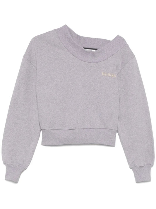 THE ATTICO FELPA CUT-OUT GRIGIO