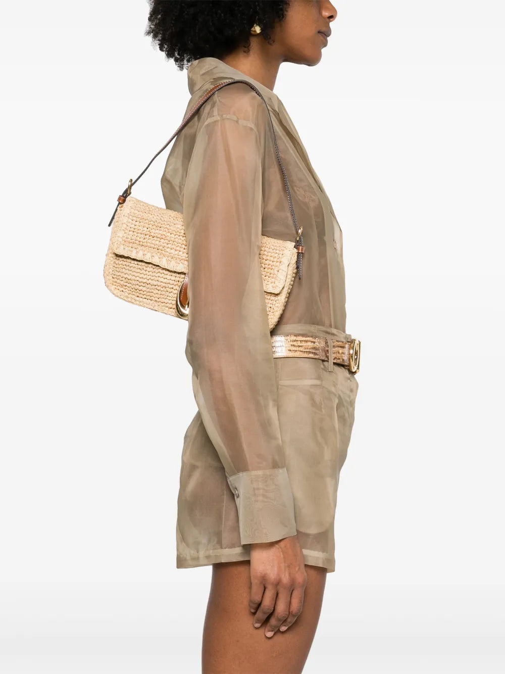 STAUD BORSA HARLOW RAFIA NATURAL