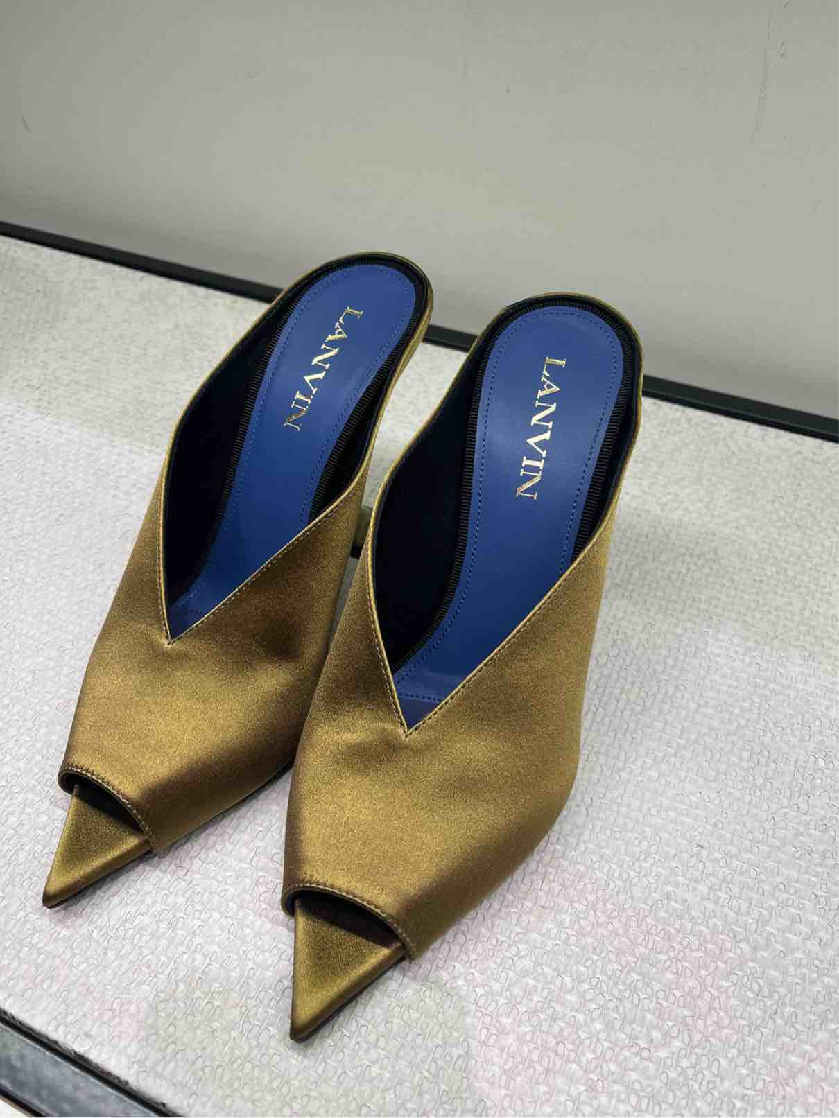 LANVIN MULE MIDNIGHT STEP  GOLDEN BROWN