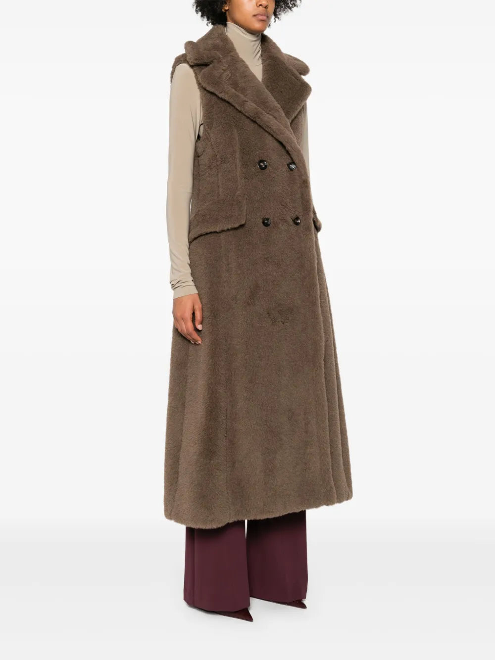 MAX MARA SFILATA GILET BOARIO 1234 MARRONE