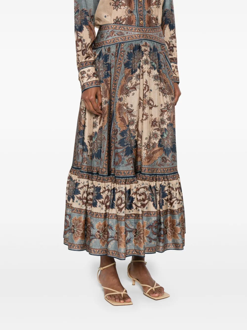 ZIMMERMANN GONNA ASCENSION BLU CREAM