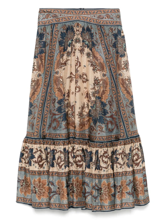 ZIMMERMANN GONNA ASCENSION BLU CREAM