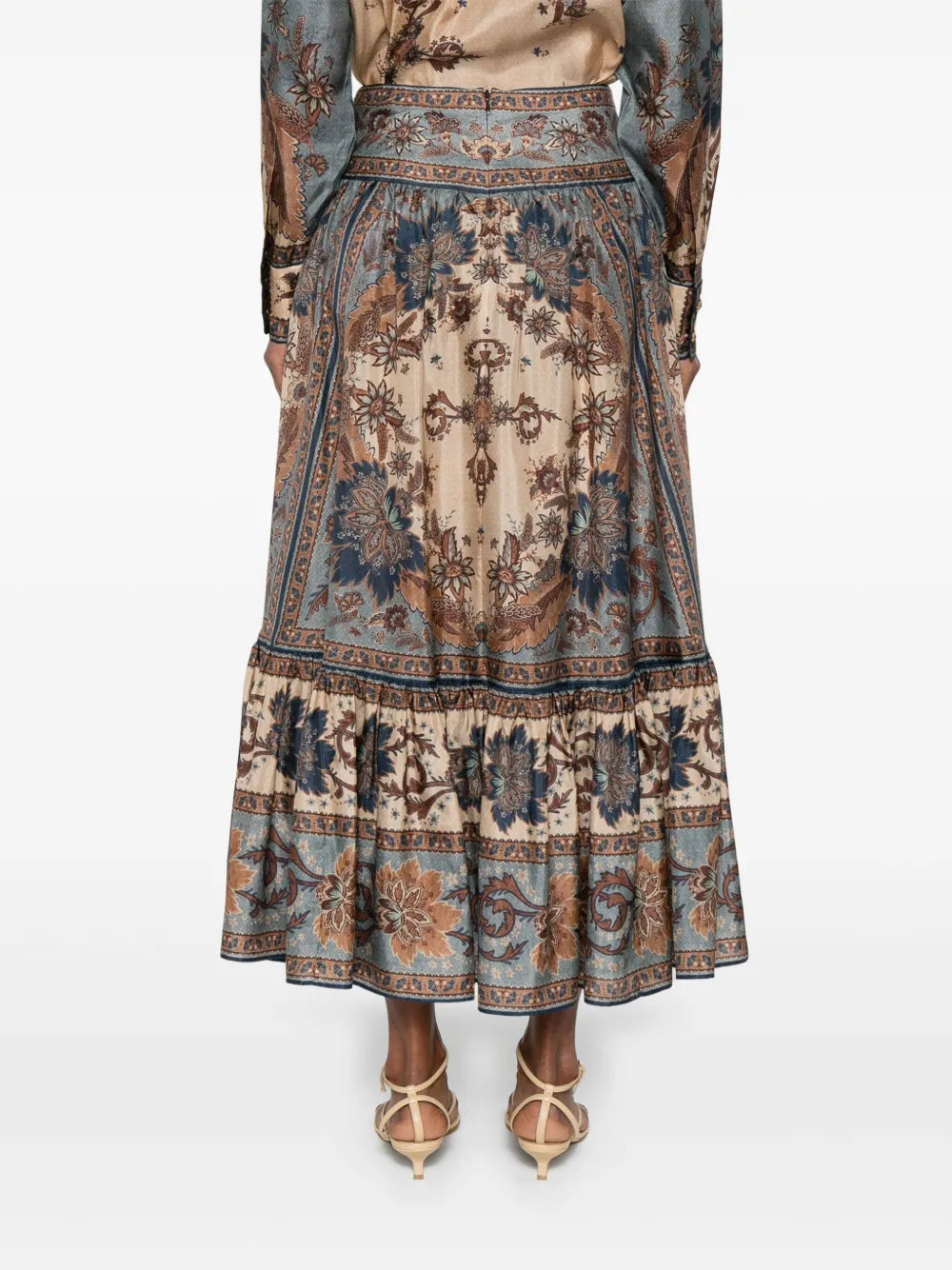 ZIMMERMANN GONNA ASCENSION BLU CREAM