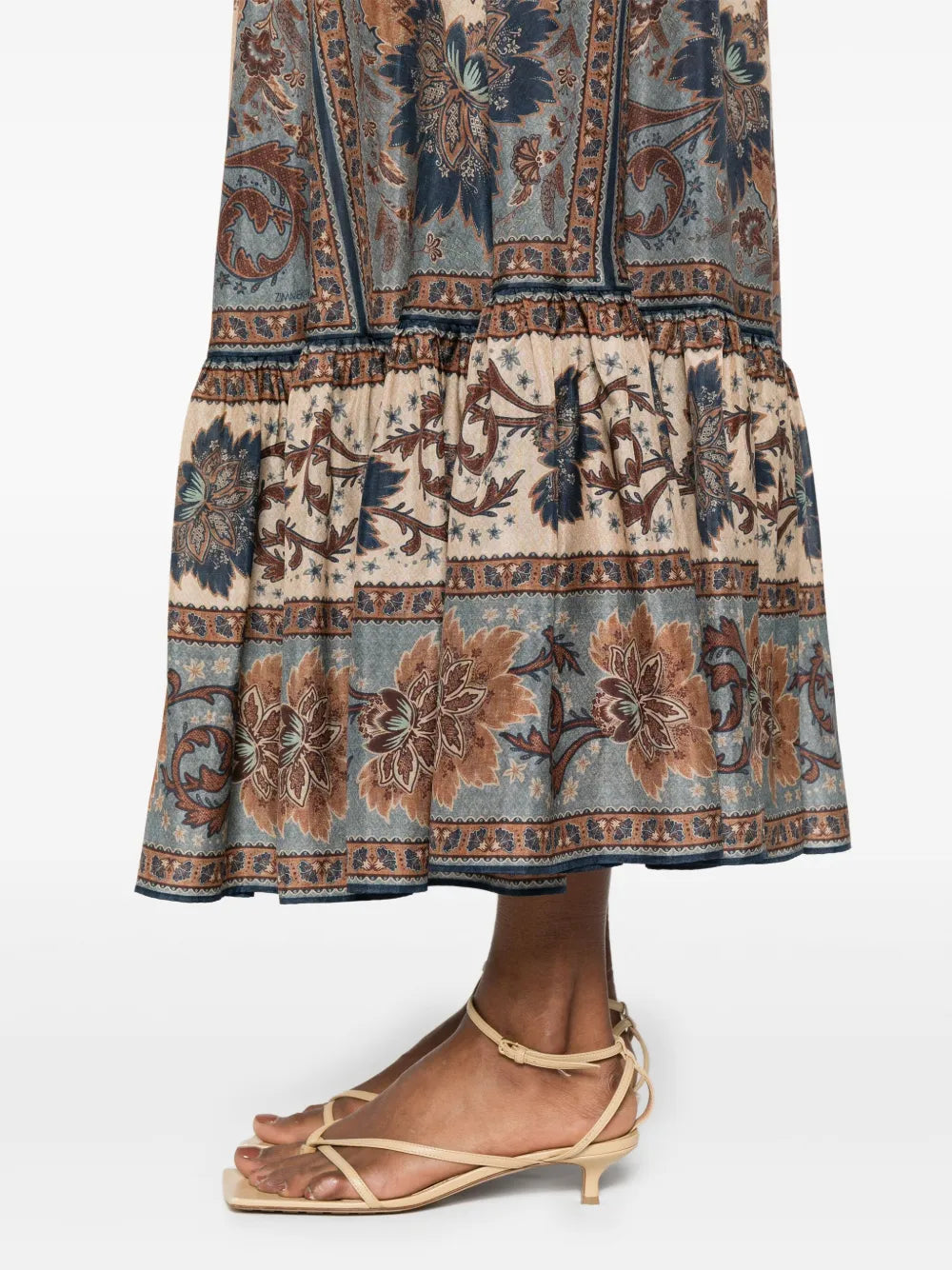 ZIMMERMANN GONNA ASCENSION BLU CREAM