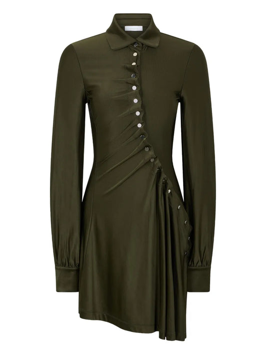 RABANNE ABITO DRAPPEGGIO ASIMMETRICO KHAKI