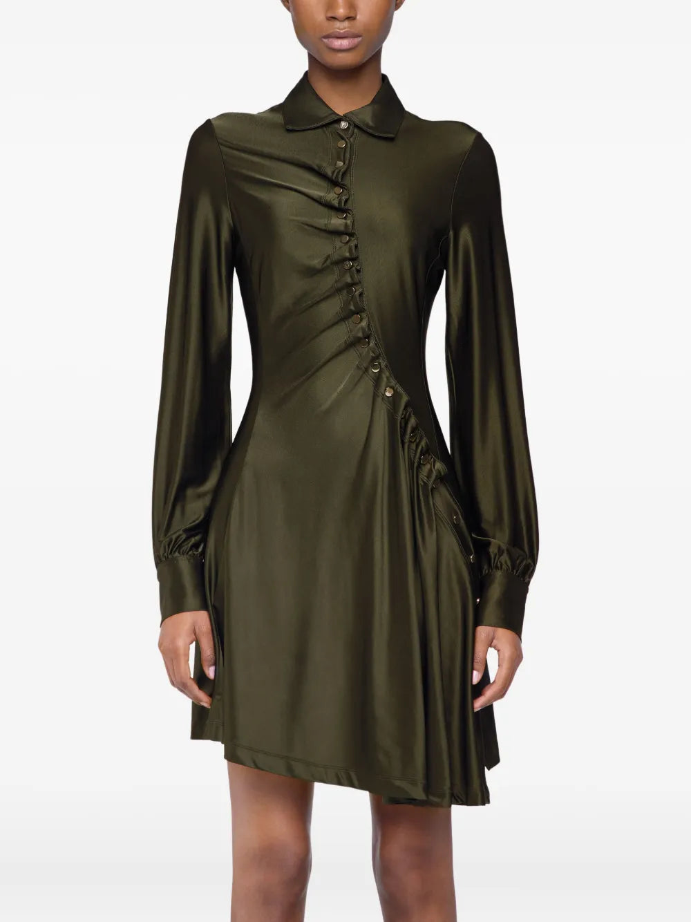 RABANNE ABITO DRAPPEGGIO ASIMMETRICO KHAKI