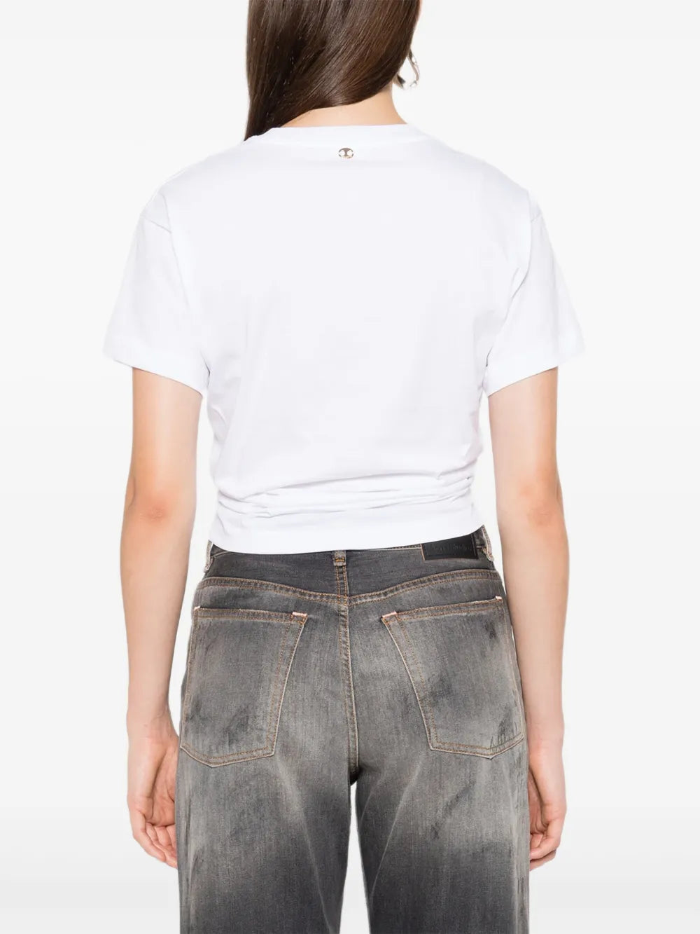 RABANNE T-SHIRT CROP ANELLO WHITE