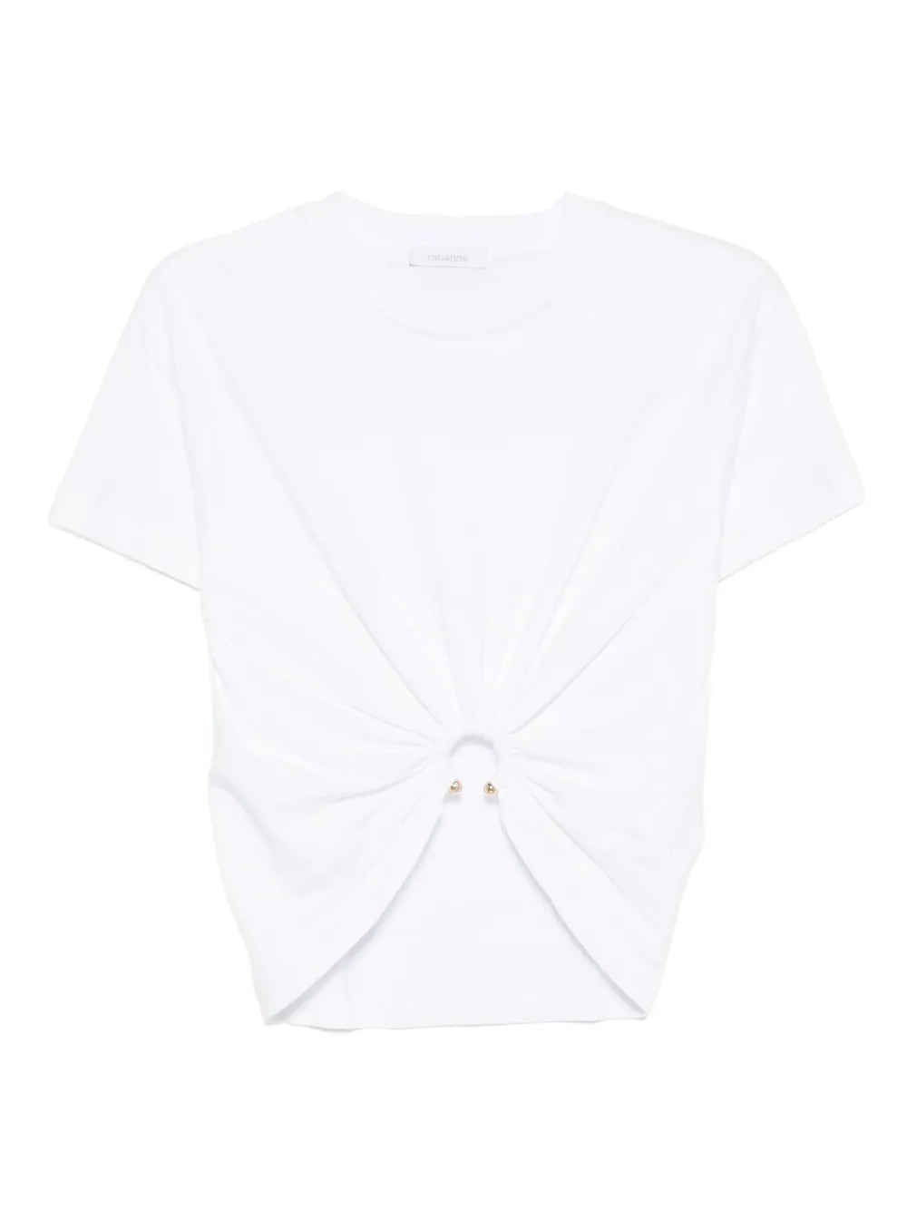 RABANNE T-SHIRT CROP ANELLO WHITE