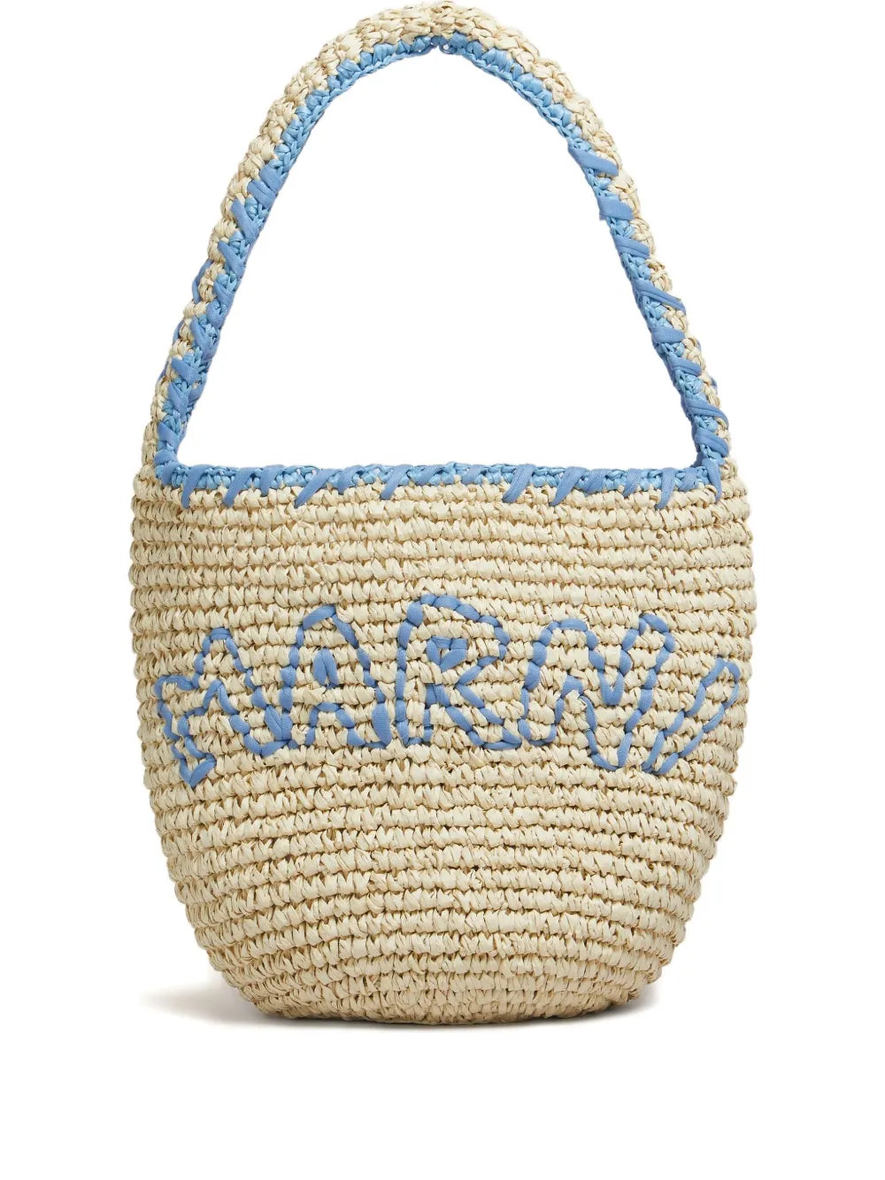 MARNI BORSA NASSA SMALL LOGO AZZURRO