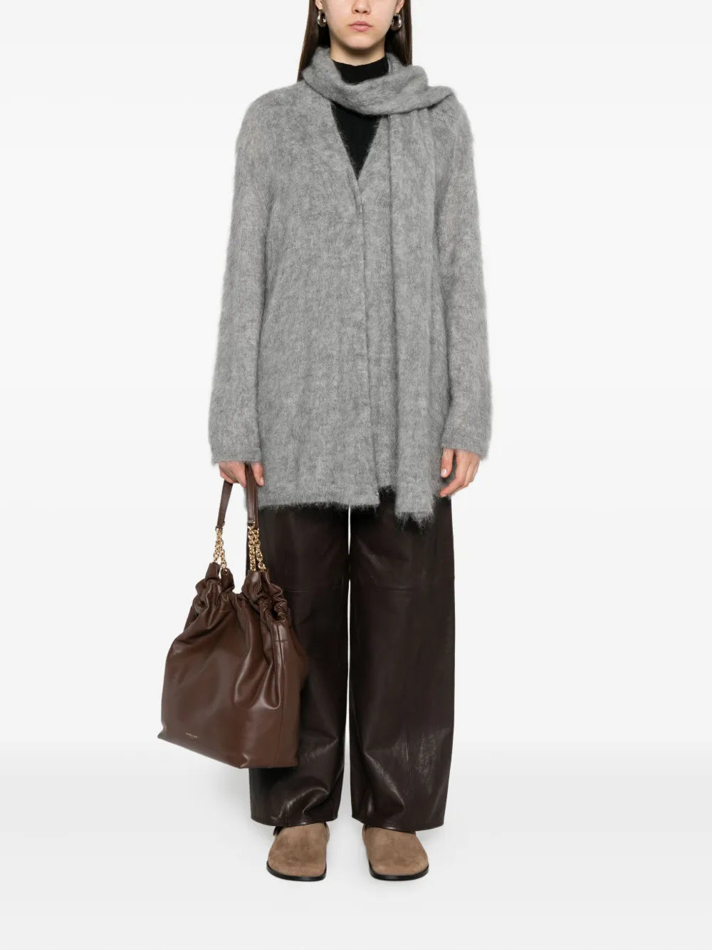 FORTE FORTE CARDIGAN OVERSIZE GRIGIO