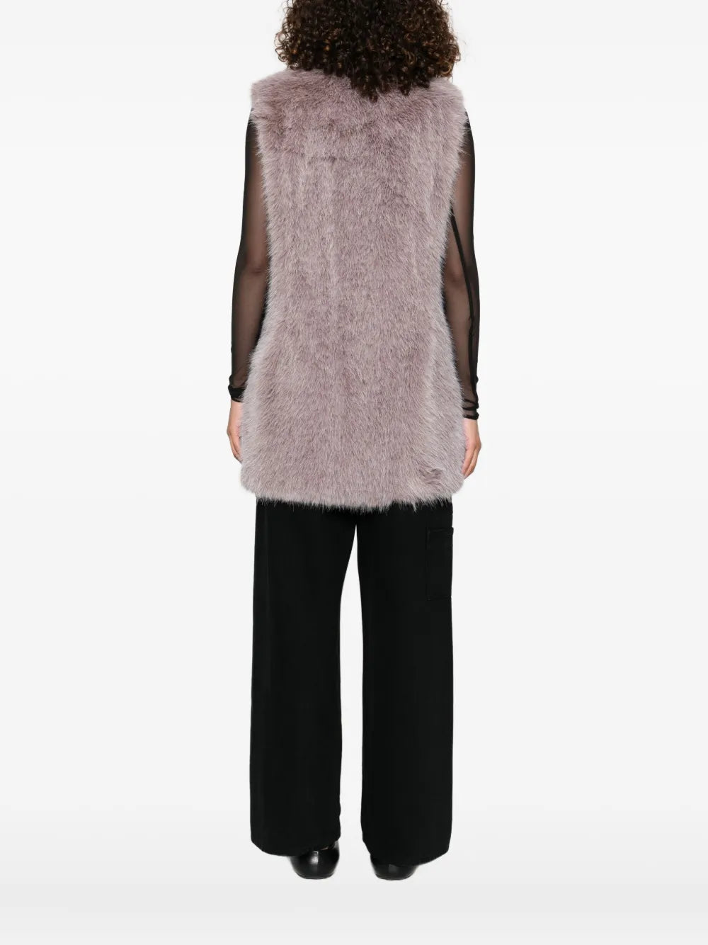 HERNO GILET SMANICATO LILLA