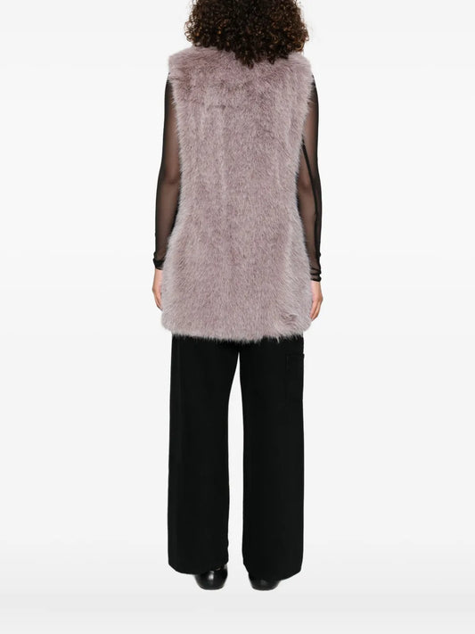 HERNO GILET SMANICATO LILLA