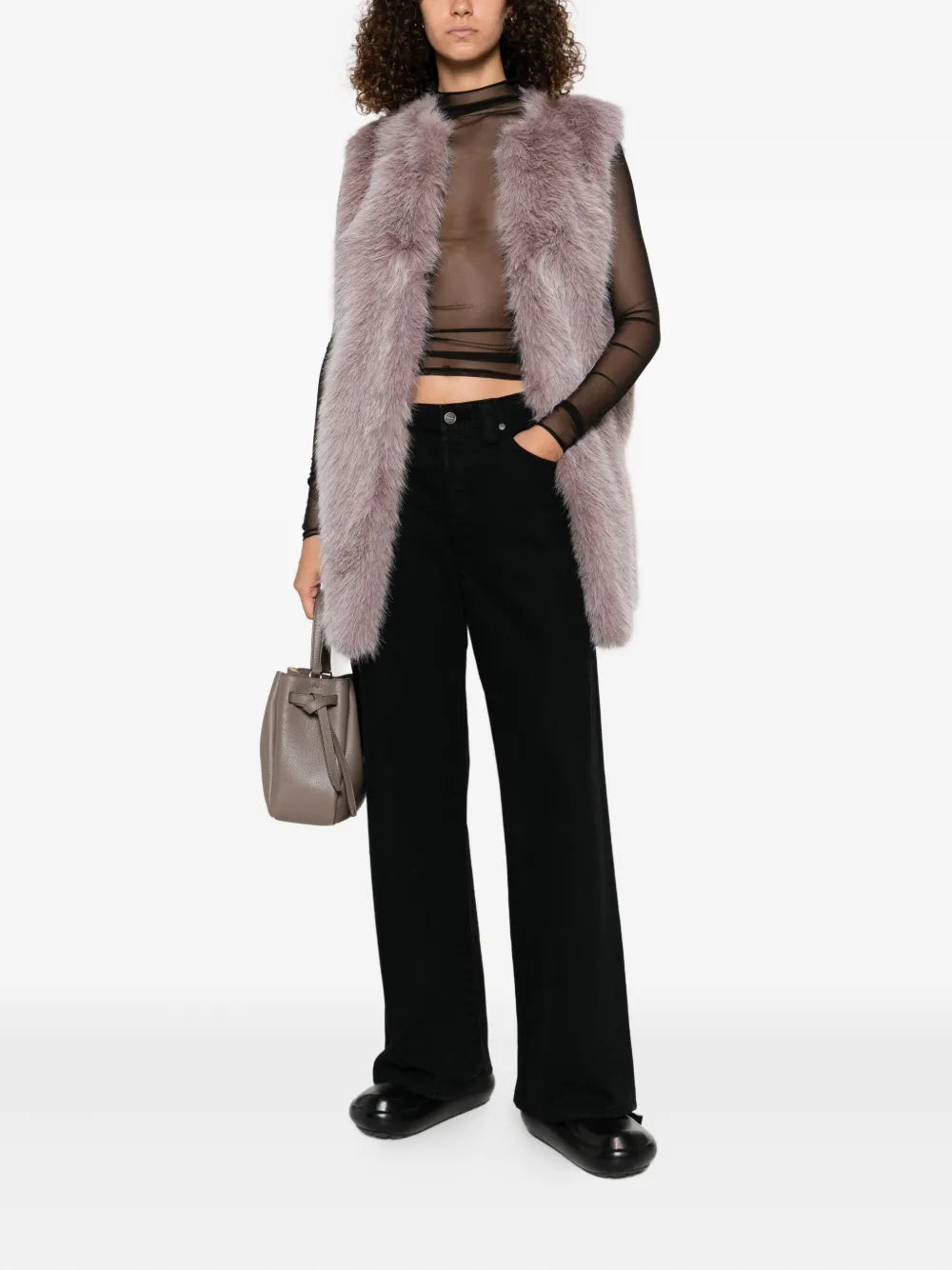 HERNO GILET SMANICATO LILLA