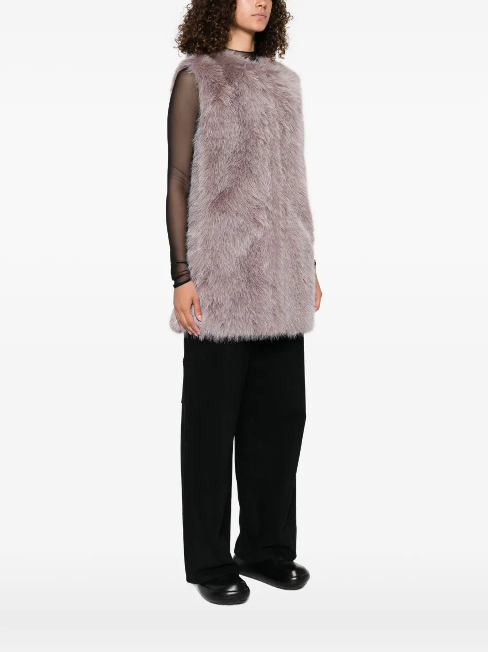 HERNO GILET SMANICATO LILLA