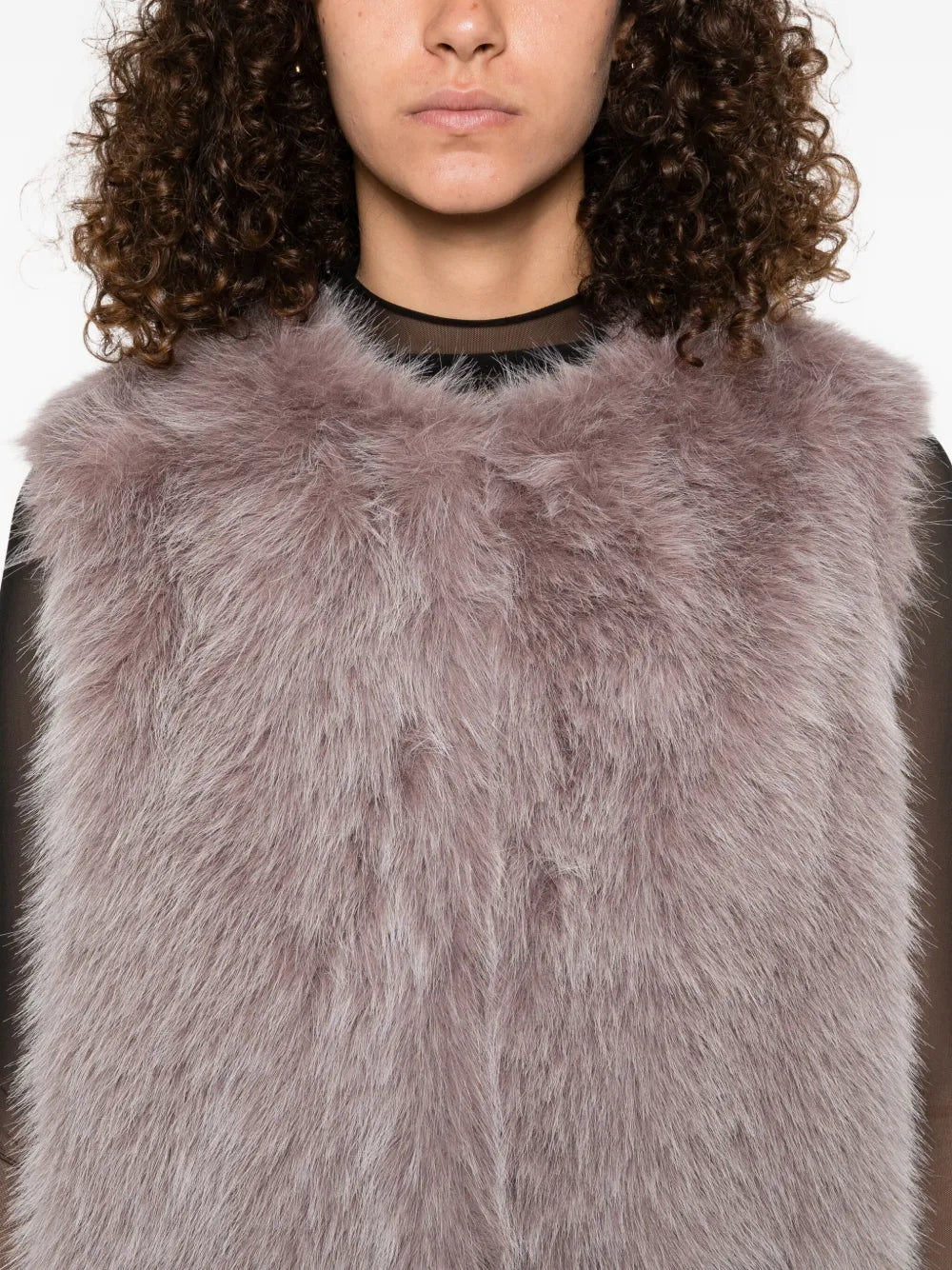 HERNO GILET SMANICATO LILLA