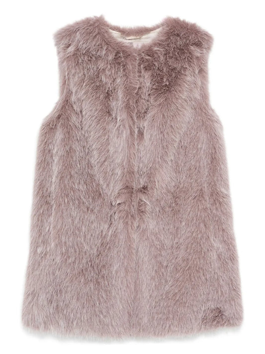 HERNO GILET SMANICATO LILLA