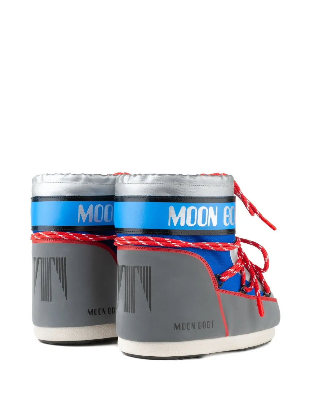 MOON BOOT ICON LOW SPACE RACING SILVER BLU