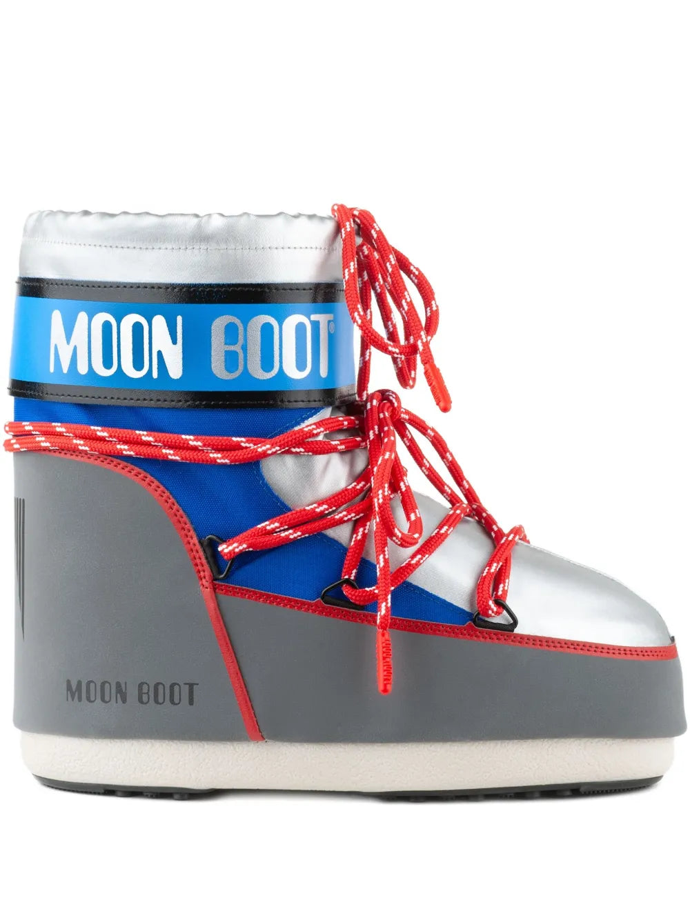 MOON BOOT ICON LOW SPACE RACING SILVER BLU